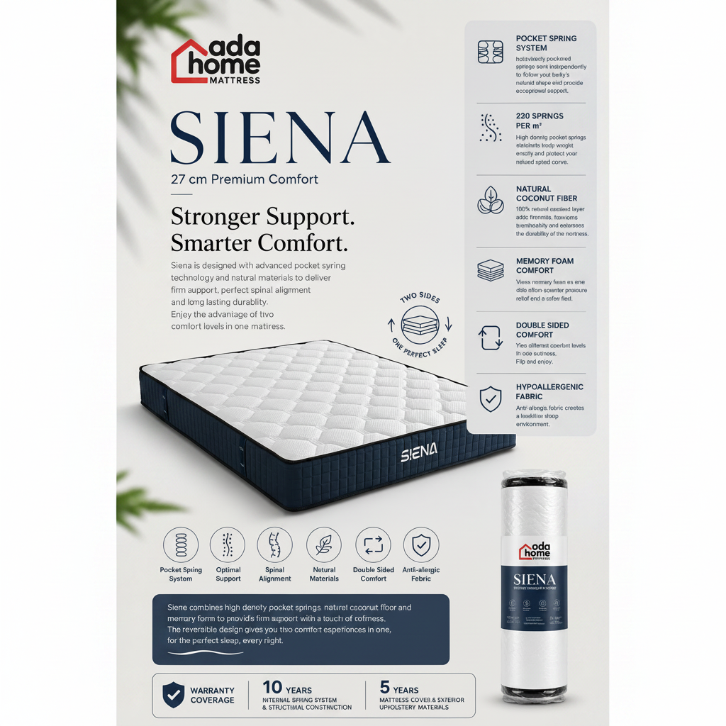 Матрак SIENA – Дизайн и слоеве